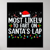 Most Likely To Fart On Santa's Lap Family Matching Poster (Voorkant)