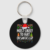 Most Likely To Fart On Santa's Lap Family Matching Sleutelhanger (Voorkant)