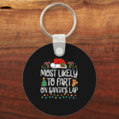 Most Likely To Fart On Santa's Lap Family Matching Sleutelhanger (Voorkant)