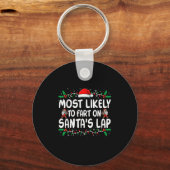 Most Likely To Fart On Santa's Lap Family Matching Sleutelhanger (Voorkant)