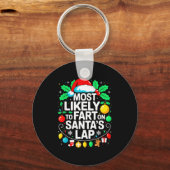 Most Likely To Fart On Santa's Lap Family Matching Sleutelhanger (Voorkant)
