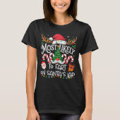 Most Likely To Fart On Santa's Lap Family Matching T-shirt (Voorkant)