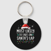 Most Likely To Fart On Santa's Lap Fun Family Chri Sleutelhanger (Voorkant)