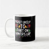 Most Likely To Fart On Santa's Lap Funny Christmas Koffiemok (Links)
