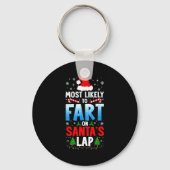 Most Likely To Fart On Santa's Lap Funny Embarring Sleutelhanger (Voorkant)
