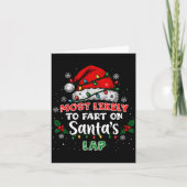 Most Likely To Fart On Santa's Lap Funny Hat Light Kaart (Voorkant)
