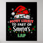 Most Likely To Fart On Santa's Lap Funny Hat Light Poster (Voorkant)