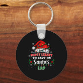 Most Likely To Fart On Santa's Lap Funny Hat Light Sleutelhanger (Voorkant)