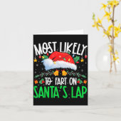 Most Likely To Fart On Santa's Lap Funny Matching  Kaart (Gele Bloem)