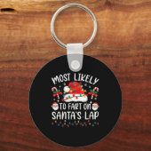Most Likely To Fart On Santa's Lap Matching Family Sleutelhanger (Voorkant)
