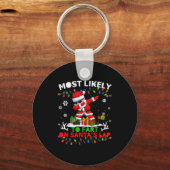 Most Likely To Fart On Santa's Lap Ugly Christmas Sleutelhanger (Voorkant)