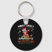 Most Likely To Fart On Santa's Lap Ugly Christmas Sleutelhanger (Voorkant)