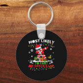 Most Likely To Fart On Santa's Lap Ugly Christmas  Sleutelhanger (Voorkant)