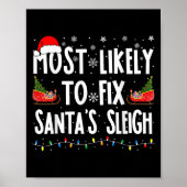 Most Likely To Fix Santa Sleigh Family Matching Ch Poster (Voorkant)