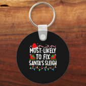 Most Likely To Fix Santa Sleigh Family Matching Ch Sleutelhanger (Voorkant)