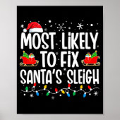 Most Likely To Fix Santa's Sleigh Family Matching  Poster (Voorkant)