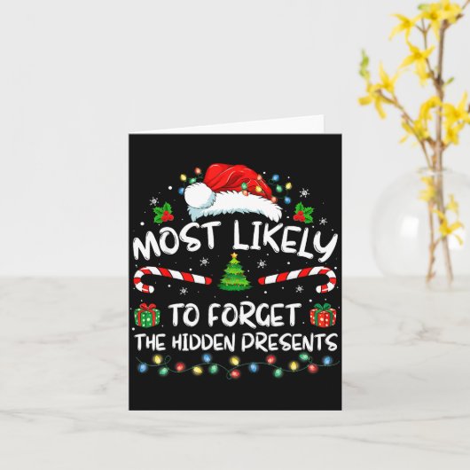 Most Likely To Forget The Hidden Family Christmas  Kaart (Gele Bloem)