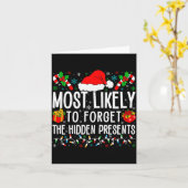 Most Likely To Forget The Hidden Funny Family Xmas Kaart (Gele Bloem)