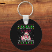 Most Likely To Forget The Hidden Raccoon Christmas Sleutelhanger (Voorkant)