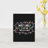 Most Likely To Get Her Tinsel In A Tangle  Kaart (Gele Bloem)