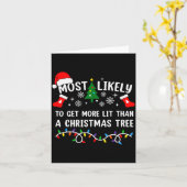 Most Likely To Get More Lit Than A Christmas Tree Kaart (Gele Bloem)