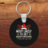 Most Likely To Get Naughty With Santa Christmas Sleutelhanger (Voorkant)