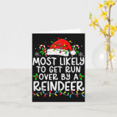 Most Likely To Get Run Over By A Reindeer Matching Kaart (Gele Bloem)