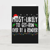 Most Likely To Get Run Over By A Reindeer Matching Kaart (Voorkant)