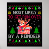 Most Likely To Get Run Over By A Reindeer Matching Poster (Voorkant)