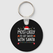 Most Likely To Get Sy With Santa Fun Family Christ Sleutelhanger (Voorkant)