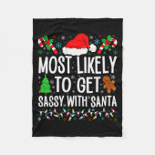 Most Likely To Get Sy With Santa Funny Family Chri Fleece Deken (Voorkant)