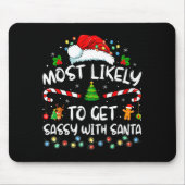 Most Likely To Get Sy With Santa Funny Family Chri Muismat (Voorkant)