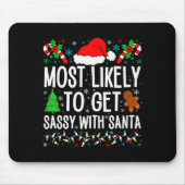 Most Likely To Get Sy With Santa Funny Family Chri Muismat (Voorkant)