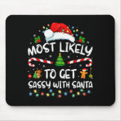 Most Likely To Get Sy With Santa Funny Family Chri Muismat (Voorkant)