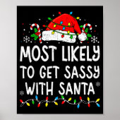 Most Likely To Get Sy With Santa Funny Matching Ch Poster (Voorkant)