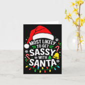 Most Likely To Get Sy With Santa Shirt Family Chri Kaart (Gele Bloem)