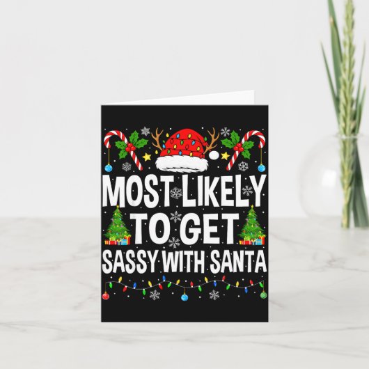 Most Likely To Get Sy With Santa Xmas Matching Chr Kaart (Voorkant)