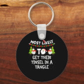 Most Likely To Get Their Tinsel In A Tangle Christ Sleutelhanger (Voorkant)