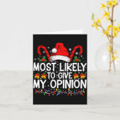 Most Likely To Give My Onion Funny Christmas  Kaart (Gele Bloem)