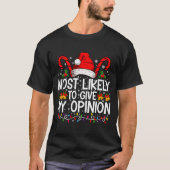 Most Likely To Give My Onion Funny Christmas  T-shirt (Voorkant)