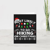 Most Likely To Go Hiking Christmas Adventure Hikin Kaart (Voorkant)