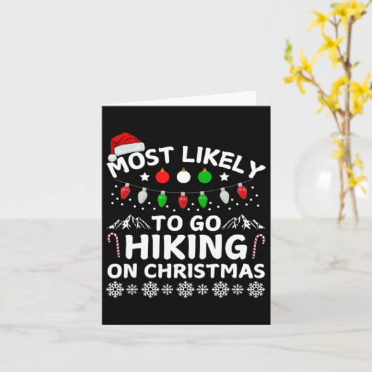 Most Likely To Go Hiking Christmas Adventure Hikin Kaart (Gele Bloem)