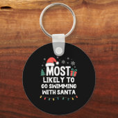 Most Likely To Go Swimming With Santa Christmas Sw Sleutelhanger (Voorkant)