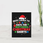 Most Likely To Hate Matching Christmas Funny Famil Kaart (Voorkant)