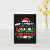 Most Likely To Hate Matching Christmas Funny Famil Kaart (Gele Bloem)