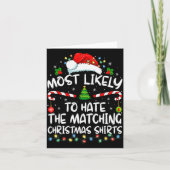 Most Likely To Hate Matching Christmas Funny Famil Kaart (Voorkant)
