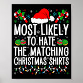 Most Likely To Hate Matching Christmas Funny Famil Poster (Voorkant)