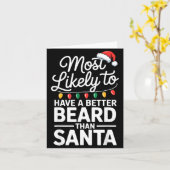 Most Likely To Have A Better Beard Than Santa Funn Kaart (Gele Bloem)