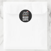 Most Likely To Have A Better Beard Than Santa Funn Ronde Sticker (Tas)