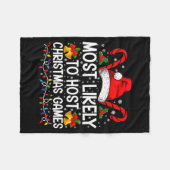 Most Likely To Host Christmas Games Family  Fleece Deken (Voorkant (Horizontaal))